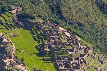 Ruins of Machu Picchu in Peru. View from mountain Machupicchu