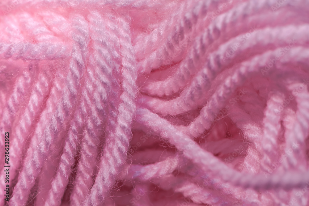 Poster close up beautiful tangle of pink thread background texture. macro photography view.