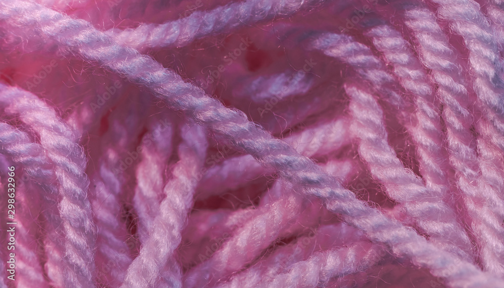 Poster close up beautiful tangle of pink thread background texture. macro photography view.