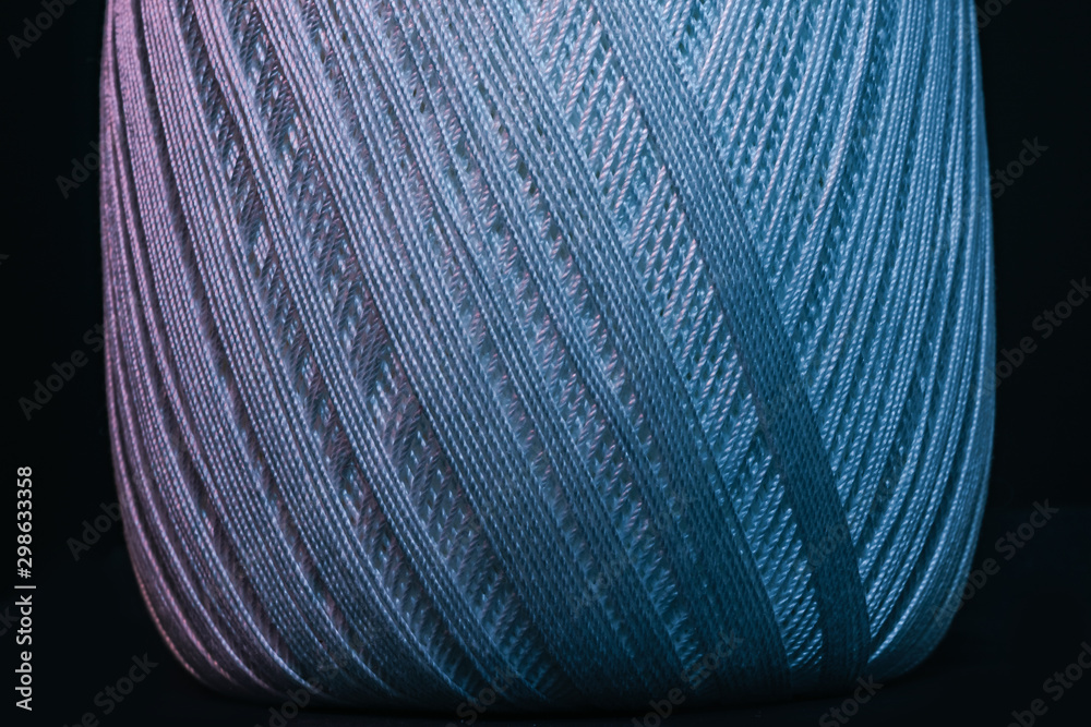 Poster beautiful tangle of thread in red and blue light background texture.