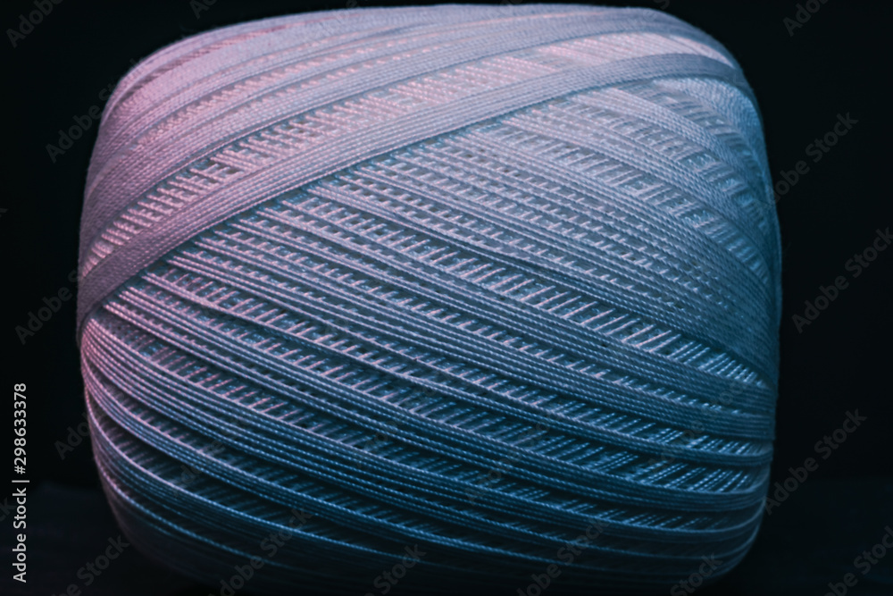 Aufkleber beautiful tangle of thread in red and blue light background texture.