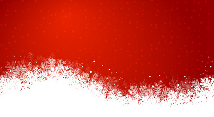 Red Background white snowflakes shine vector illustration eps10