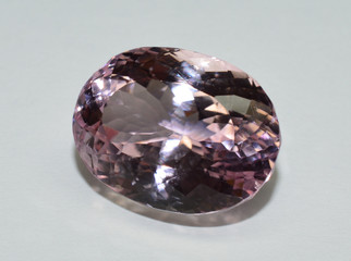 Kunzite facet cut gemstone