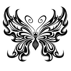 Stencil of ornamental butterfly