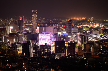 Fototapeta na wymiar 足立山公園から眺める小倉中心街の夜景