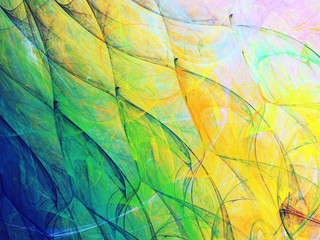 yellow abstract fractal background 3d rendering illustration