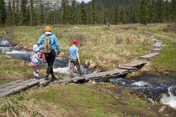 hikers on trail