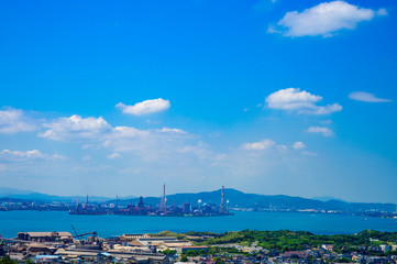 Fototapeta na wymiar 夏の彦島ナイスビューパークからの眺め