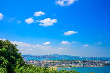 夏の彦島ナイスビューパークからの眺め