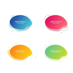 minimal liquid banner shape background set. Geometric gradients abstract banners with flowing liquid shapes. Template for the design of a logo, flyer or presentation background. Vector illustration