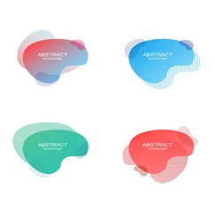 minimal liquid banner shape background set. Geometric gradients abstract banners with flowing liquid shapes. Template for the design of a logo, flyer or presentation background. Vector illustration