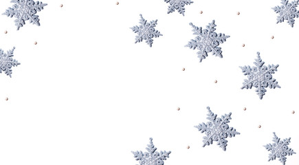 Christmas snowflake pattern - overhead view flat lay