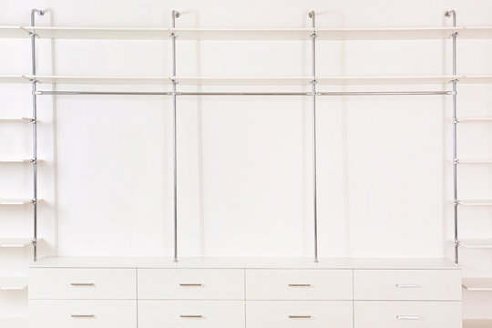 Big empty wardrobe in dressing room