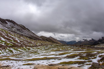 Snow covered Rainbow Mountains and Surroundings (Peru)