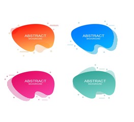 Set of modern fluid graphic elements. Dynamical colored forms and line. Gradient abstract banners with flowing liquid shapes. Template for the design of a logo, flyer or presentation