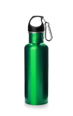 Sports water bottle on white background