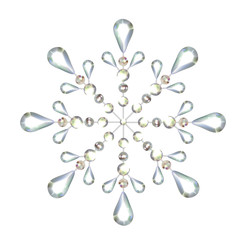 Сircular pattern of crystals. Jewelry. Vector illustration. Isolated.