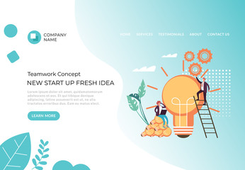 Business fresh idea start up concept. Vector flat cartoon graphic design illustration