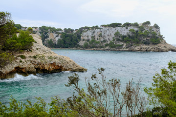 View of Cala Galdana Menorca Spain