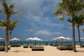 Vietnam Phu Quoc Duong Dong Long Beach - beach place to relax with sun umbrellas