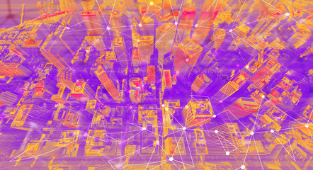 Technology neural network connectivity gradient San Francisco background