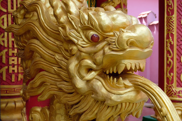 Vietnam Phu Quoc Thuy Long Thanh Mau Temple fishermen temple - Dragon head sculpture
