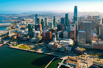 Fototapeta na wymiar Downtown San Francisco aerial view of skyscrapers
