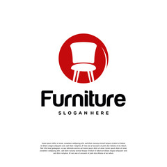 Furniture logo design concept. Symbol and icon of Chairs, Sofa, Table, and Home Furnishing