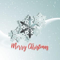 Merry Christmas background with snowflake design