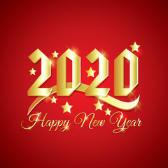Golden 2020 Happy New Year Background