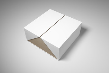 Fold up box packaging mock ups, closed. 3D rendering