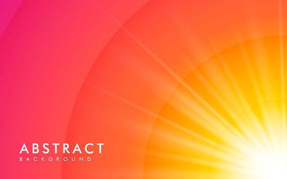 Sun light effect on orange gradient background