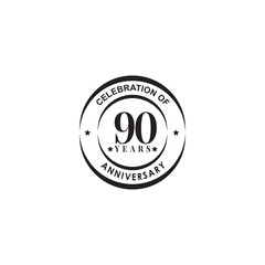 90th year celebrating anniversary emblem logo design
