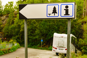 Rest area and tourist information sign