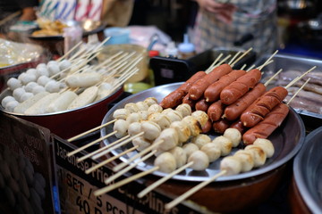 Meatballs and Sausages at the Walking Street Market
