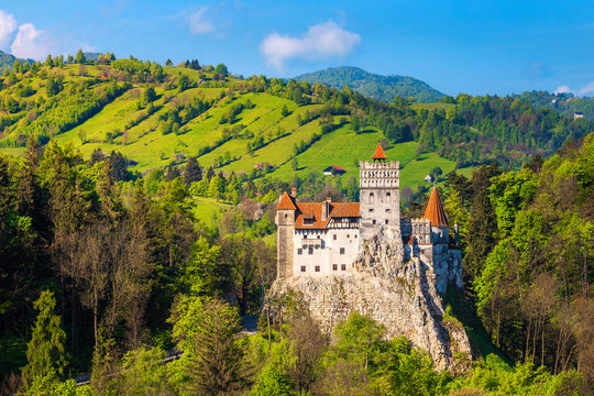 Spectacular Dracula castle near Brasov, Bran, Transylvania, Romania, Europe