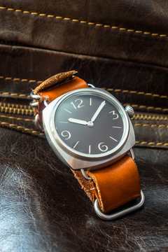 Sharp realistic photo of vintage military wrist watches