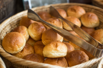 fresh baked rolls in a basket