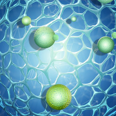 3d render of a medical background with virus cells