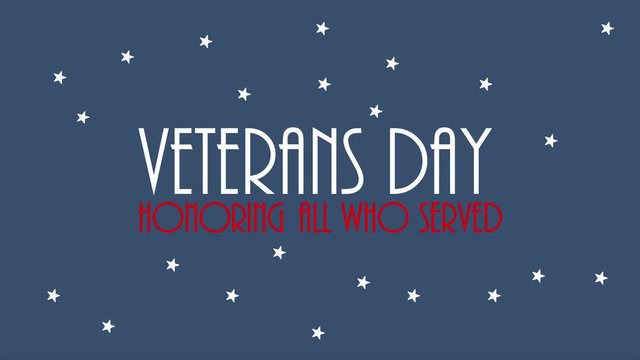 USA Flag. Veterans Day, Honoring all who served, 4k animation footage