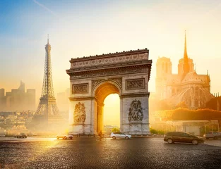 Selbstklebende Fototapeten Symbols of Paris © Givaga