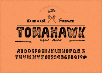 Original handmade alphabet. Vintage font design. Typeface. Vector.