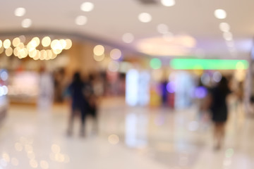 Abstract blur interior background or defocused shopping mall of department store.