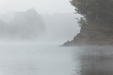 Brume matinale sur l'étang