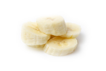 Sliced banana on a white background isolate