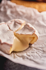 Close up view of camembert cheese