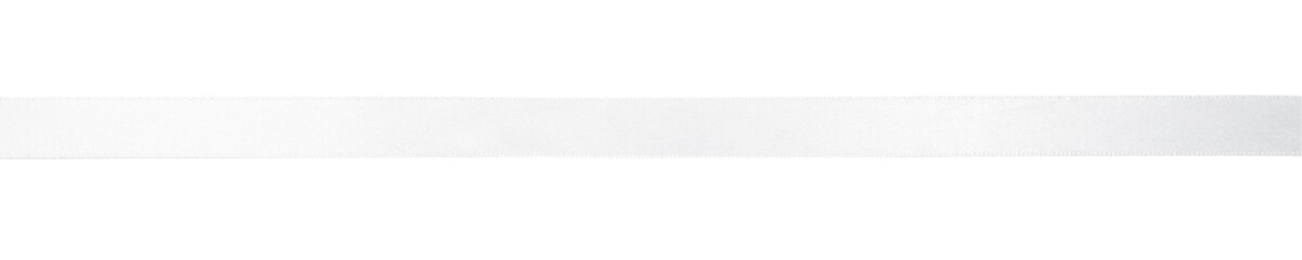 White ribbon of silk isolated on white background