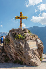 Memorial in the form of a cross in Canyon Colca
