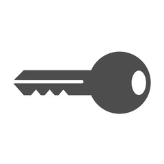 House key silhouette vector icon isolated on white background. Keyhole key flat icon for web, mobile apps and user interface design
