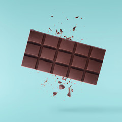 Delicious Chocolate flying in the air. High resolution levitation concept